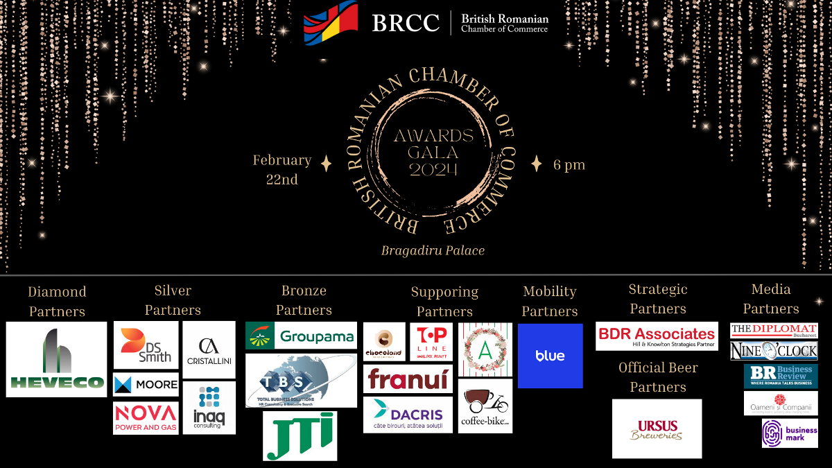 Camera de Comerț Britanică Română anunță cea de-a doua ediție a Galei Premiilor BRCC